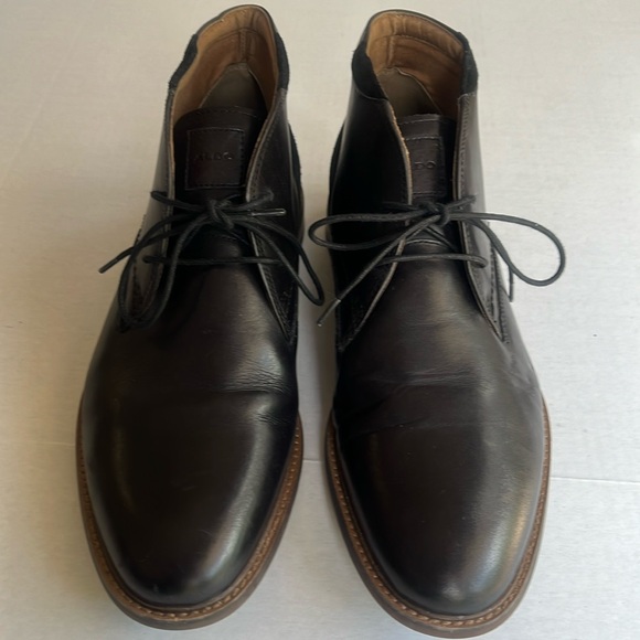 ALDO Black Suede and Leather LaceUp Boots - Picture 3 of 9